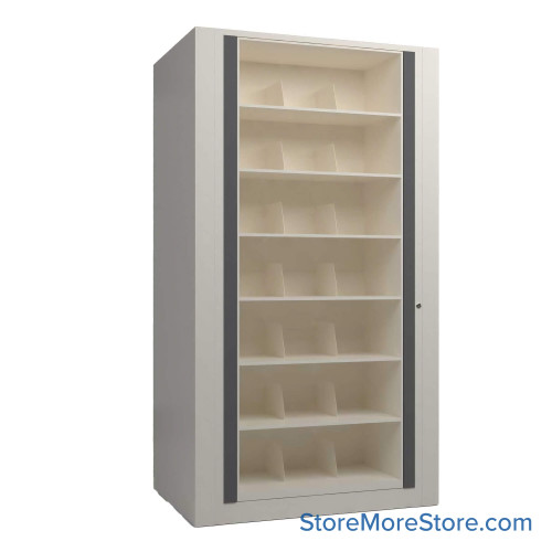 Rotary File Cabinet, 45.5" W x 31" D x 82.5" H, Starter Unit, Open Shelves