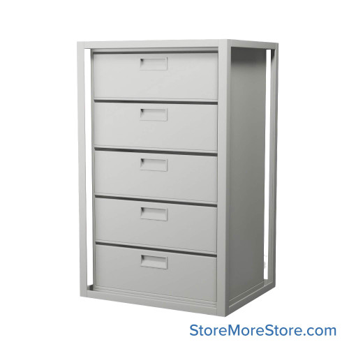 Rotary File Cabinet, 38.75" W x 31" D x 61.5" H, Adder Unit, File Drawers