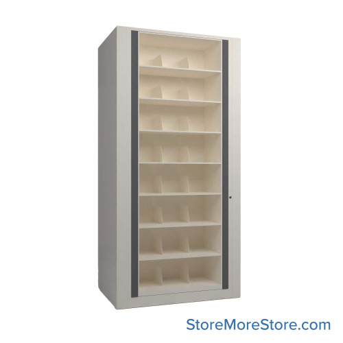 Rotary File Cabinet, 36.5" W x 25" D x 93" H, Starter Unit, Open Shelves