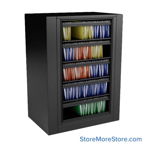 Rotary File Cabinet, 45.5" W x 31" D x 61.5" H, Starter Unit, Roll-Outs
