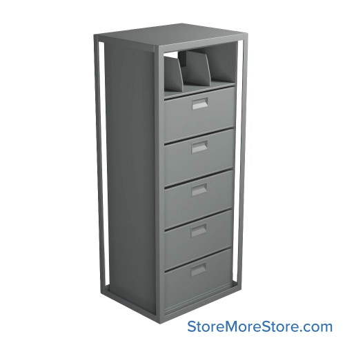 Rotary File Cabinet, 30.75" W x 25" D x 72" H, Adder Unit, File Drawers & Shelves