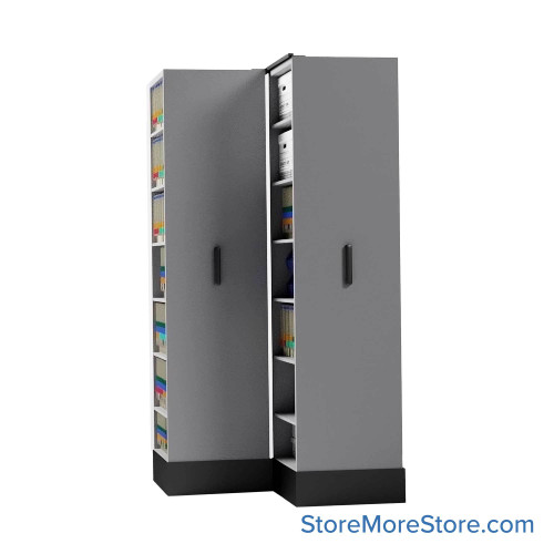 Retractable Shelving Systems, 39" W x 37" D x 82" H, 2 Pull-Out Units, 30" Shelf Width, 18" Shelf Depth Retractable Shelving Systems, 39" W x 37" D x 82" H, 2 Pull-Out Units, 30" Shelf Width, 18" Shelf Depth