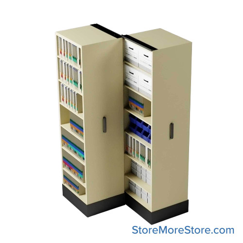 Retractable Shelving Systems, 39" W x 43" D x 91" H, 2 Pull-Out Units, 36" Shelf Width, 18" Shelf Depth Retractable Shelving Systems, 39" W x 43" D x 91" H, 2 Pull-Out Units, 36" Shelf Width, 18" Shelf Depth