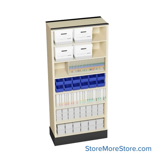 Retractable Shelving Systems, 16.5" W x 43" D x 82" H, 1 Pull-Out Unit, 36" Shelf Width, 15" Shelf Depth Retractable Shelving Systems, 16.5" W x 43" D x 82" H, 1 Pull-Out Unit, 36" Shelf Width, 15" Shelf Depth