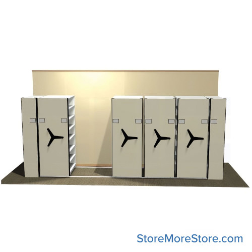 High Density Shelving, 199" W x 48" D, 36" Shelving Width, Legal (15") Shelf Depth