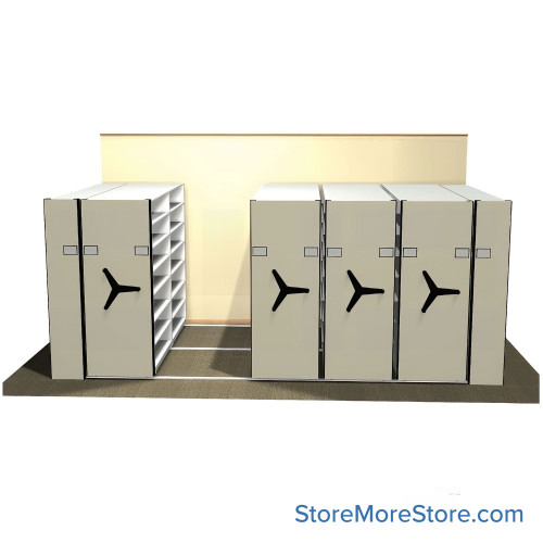 High Density Shelving, 199" W x 108" D, 96" Shelving Width, Legal (15") Shelf Depth