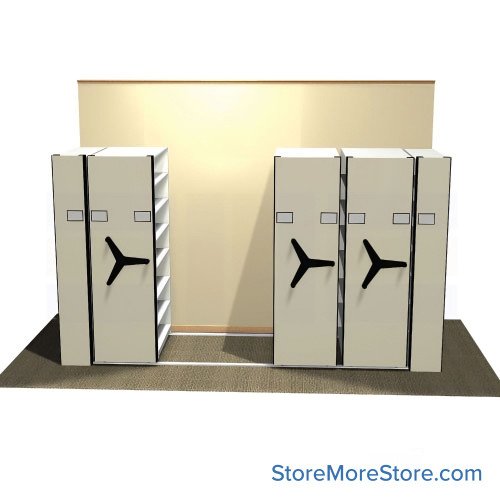 High Density Shelving, 144" W x 48" D, 36" Shelving Width, Letter (12") Shelf Depth