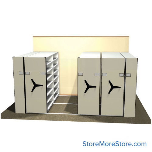 High Density Shelving, 167" W x 108" D, 96" Shelving Width, Legal (15") Shelf Depth