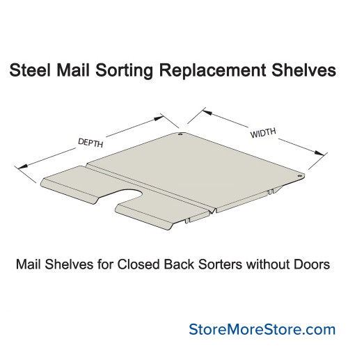 Type "SM" Metal Mail Shelves, 12" W x 12" D Type "SM" Metal Mail Shelves, 12" W x 12" D