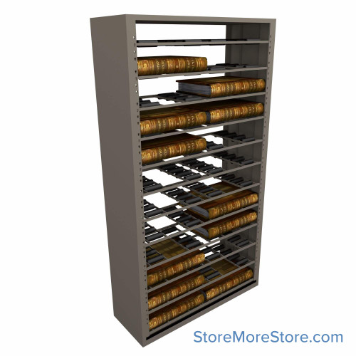 Deed Book Roller Shelving, 15" D x 76.25" H, 12 Openings