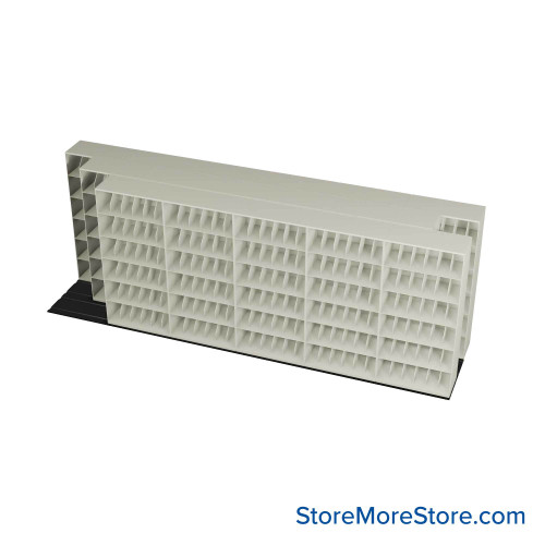 Mobile File Rack, 260" W x 60.75" D x 95" H, Fixed Dividers, 42" Shelf Width