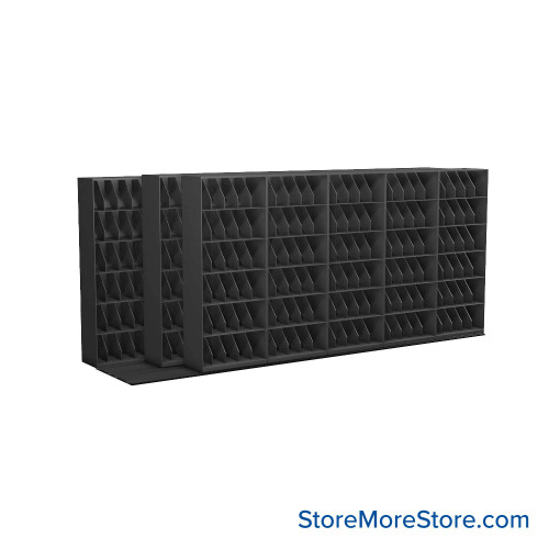 Mobile File Rack, 224" W x 60.75" D x 99.5" H, Fixed Dividers, 36" Shelf Width
