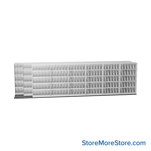 Mobile File Rack, 302" W x 60.75" D x 94.75" H, Fixed Dividers, 42" Shelf Width