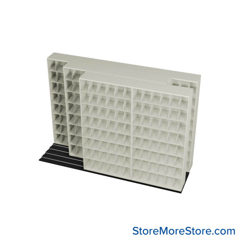 Mobile File Rack, 130" W x 42.75" D x 89.5" H, Fixed Dividers, 42" Shelf Width