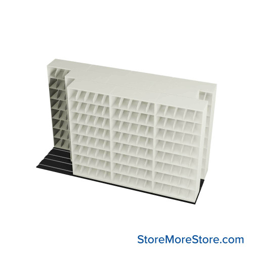 Mobile File Rack, 148" W x 51.75" D x 89.5" H, Fixed Dividers, 36" Shelf Width