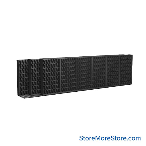 Mobile File Rack, 344" W x 51.75" D x 89.5" H, Fixed Dividers, 48" Shelf Width