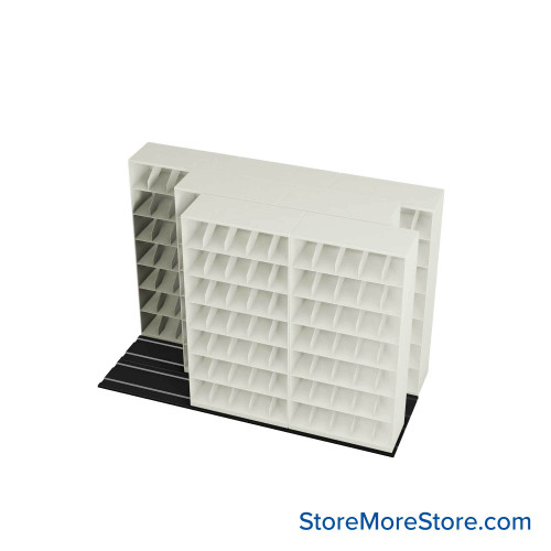 Mobile File Rack, 112" W x 51.75" D x 79.5" H, Fixed Dividers, 36" Shelf Width