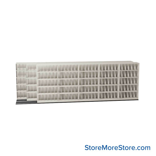Mobile File Rack, 260" W x 60.75" D x 94.75" H, Fixed Dividers, 42" Shelf Width
