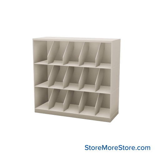 Stackable Metal Shelves, 36" W x 13.25" D x 33" H, Letter Size, 3 Levels, Fixed Welded Dividers
