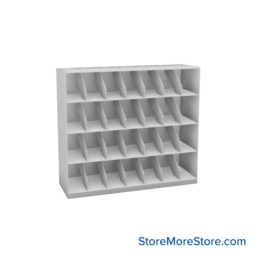 Stackable Metal Shelves, 48" W x 16.25" D x 43" H, Legal Size, 4 Levels, Fixed Welded Dividers