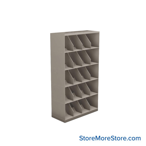 Stackable Metal Shelves, 30" W x 13.25" D x 53" H, Letter Size, 5 Levels, Fixed Welded Dividers