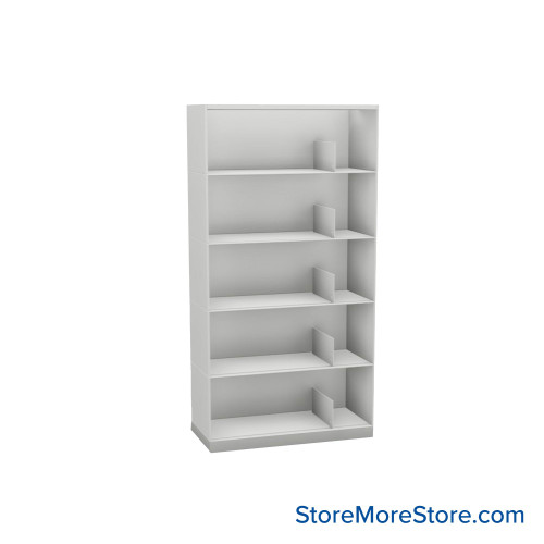 Stackable Metal Shelves, 30" W x 13.25" D x 53" H, Letter Size, 5 Levels, Sliding Dividers