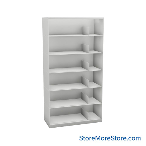 Stackable Metal Shelves, 36" W x 16.25" D x 63" H, Legal Size, 6 Levels, Sliding Dividers