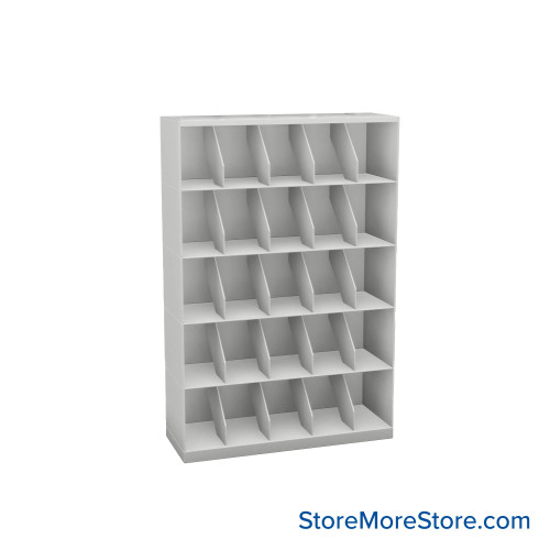 Stackable Metal Shelves, 36" W x 13.25" D x 53" H, Letter Size, 5 Levels, Fixed Welded Dividers