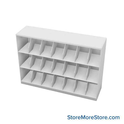Stackable Metal Shelves, 48" W x 13.25" D x 33" H, Letter Size, 3 Levels, Fixed Welded Dividers