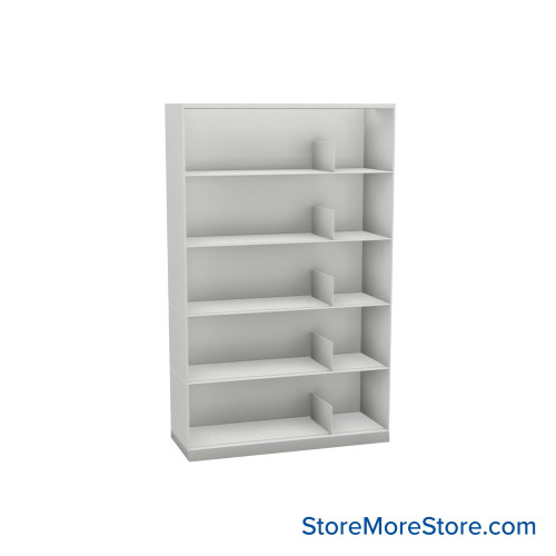 Stackable Metal Shelves, 36" W x 13.25" D x 53" H, Letter Size, 5 Levels, Sliding Dividers
