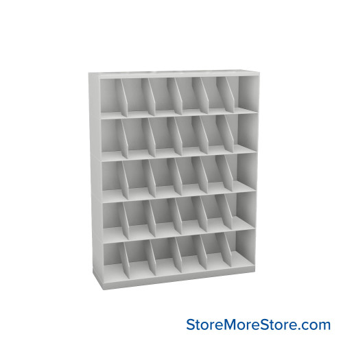 Stackable Metal Shelves, 42" W x 13.25" D x 53" H, Letter Size, 5 Levels, Fixed Welded Dividers