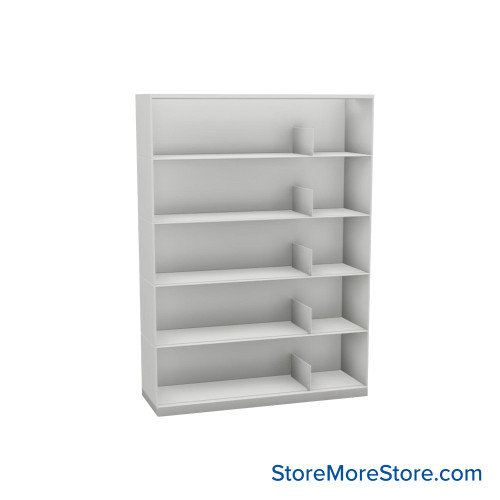 Stackable Metal Shelves, 42" W x 13.25" D x 53" H, Letter Size, 5 Levels, Sliding Dividers