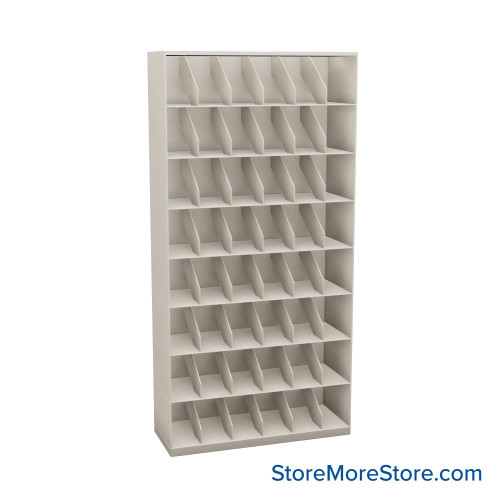 Stackable Metal Shelves, 42" W x 16.25" D x 83" H, Legal Size, 8 Levels, Fixed Welded Dividers