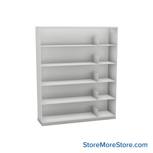 Stackable Metal Shelves, 48" W x 13.25" D x 53" H, Letter Size, 5 Levels, Sliding Dividers