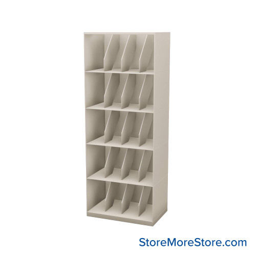 Stackable Metal Shelves, 30" W x 19.25" D x 53" H, x-Ray Size, 5 Levels, Fixed Welded Dividers