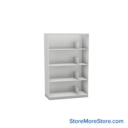 Stackable Metal Shelves, 30" W x 13.25" D x 43" H, Letter Size, 4 Levels, Sliding Dividers