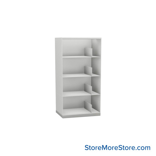 Stackable Metal Shelves, 24" W x 16.25" D x 43" H, Legal Size, 4 Levels, Sliding Dividers