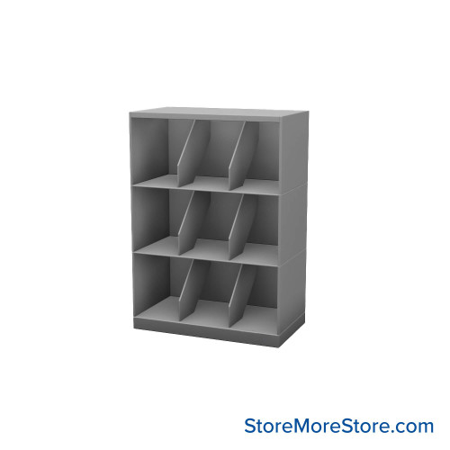 Stackable Metal Shelves, 24" W x 13.25" D x 33" H, Letter Size, 3 Levels, Fixed Welded Dividers