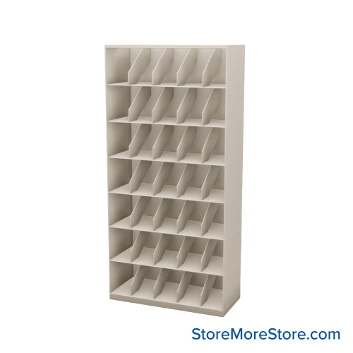 Stackable Metal Shelves, 36" W x 16.25" D x 73" H, Legal Size, 7 Levels, Fixed Welded Dividers