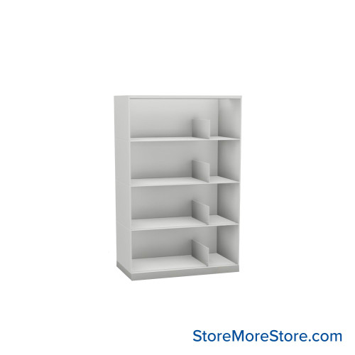 Stackable Metal Shelves, 30" W x 16.25" D x 43" H, Legal Size, 4 Levels, Sliding Dividers