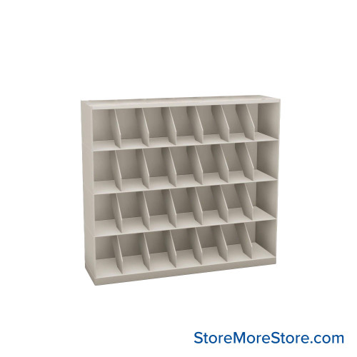 Stackable Metal Shelves, 48" W x 13.25" D x 43" H, Letter Size, 4 Levels, Fixed Welded Dividers