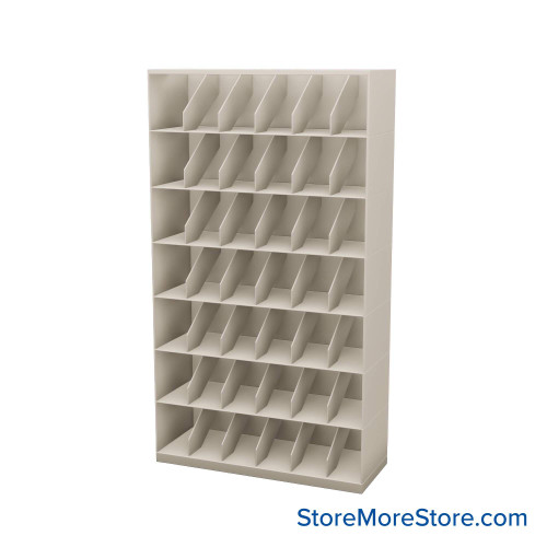 Stackable Metal Shelves, 42" W x 16.25" D x 73" H, Legal Size, 7 Levels, Fixed Welded Dividers