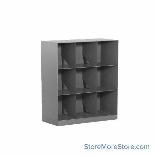 Slanted shelving, 30.75" W x 10" D x 33.25" H, 3 Levels, Letter Storage