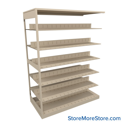 Letter-Size File Shelving, 48" W x 24" D x 64.25" H, Double-Sided Adder Unit