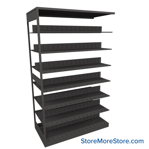 Letter-Size File Shelving, 48" W x 24" D x 76.25" H, Double-Sided Adder Unit