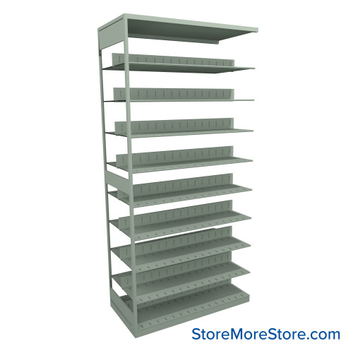 Letter-Size File Shelving, 48" W x 24" D x 97.25" H, Double-Sided Adder Unit