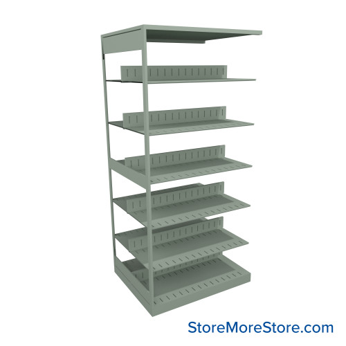 Letter-Size File Shelving, 30" W x 24" D x 64.25" H, Double-Sided Adder Unit