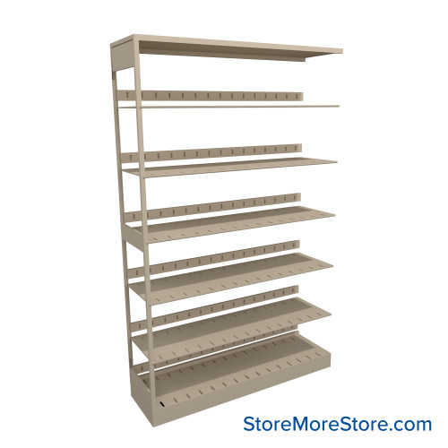 Letter-Size File Shelving, 42" W x 12" D x 64.25" H, Single-Sided Adder Unit