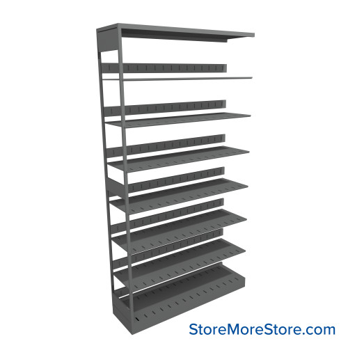 Letter-Size File Shelving, 42" W x 12" D x 76.25" H, Single-Sided Adder Unit