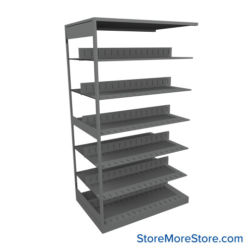Letter-Size File Shelving, 36" W x 24" D x 64.25" H, Double-Sided Adder Unit